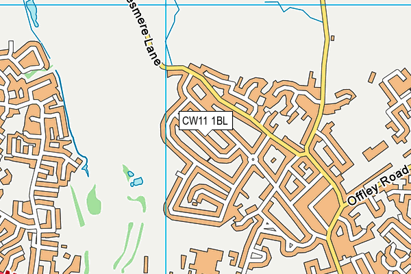 CW11 1BL map - OS VectorMap District (Ordnance Survey)