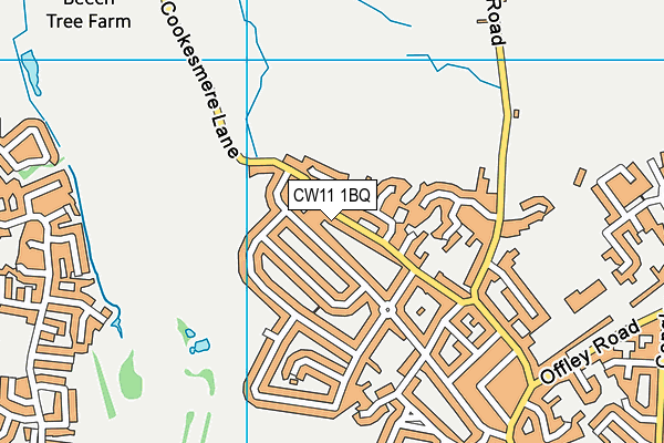 CW11 1BQ map - OS VectorMap District (Ordnance Survey)