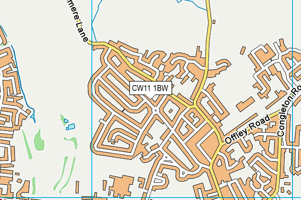 CW11 1BW map - OS VectorMap District (Ordnance Survey)