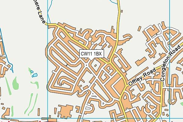 CW11 1BX map - OS VectorMap District (Ordnance Survey)