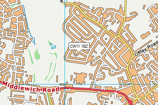 CW11 1BZ map - OS VectorMap District (Ordnance Survey)