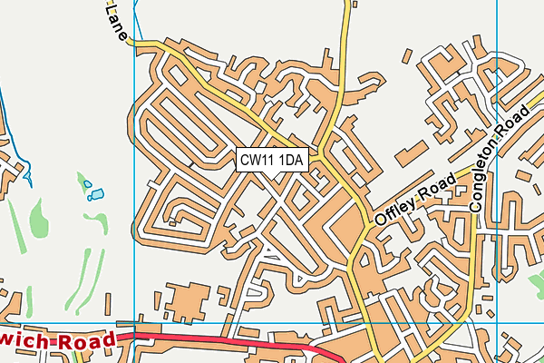 CW11 1DA map - OS VectorMap District (Ordnance Survey)