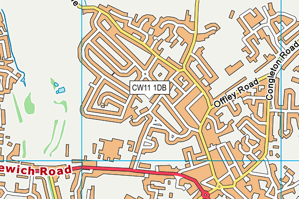 CW11 1DB map - OS VectorMap District (Ordnance Survey)