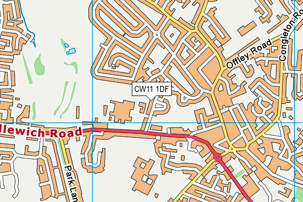 CW11 1DF map - OS VectorMap District (Ordnance Survey)