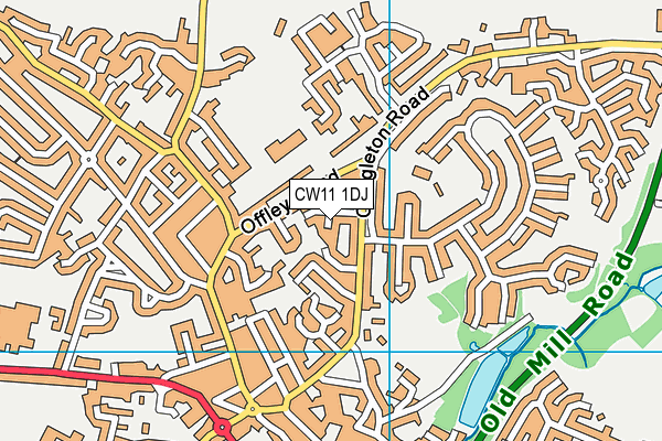 CW11 1DJ map - OS VectorMap District (Ordnance Survey)