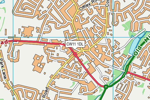 CW11 1DL map - OS VectorMap District (Ordnance Survey)