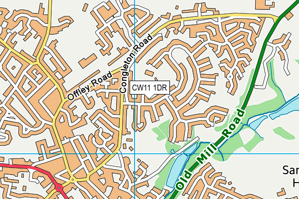 CW11 1DR map - OS VectorMap District (Ordnance Survey)