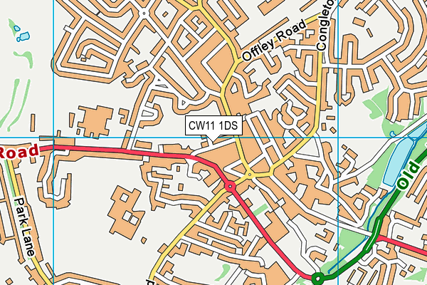 CW11 1DS map - OS VectorMap District (Ordnance Survey)