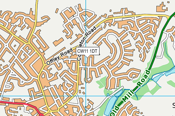 CW11 1DT map - OS VectorMap District (Ordnance Survey)