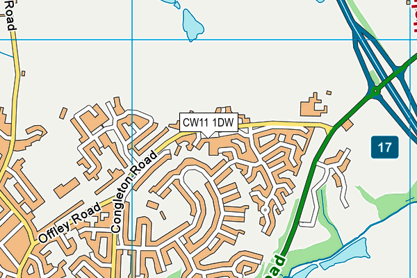 CW11 1DW map - OS VectorMap District (Ordnance Survey)