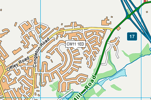 CW11 1ED map - OS VectorMap District (Ordnance Survey)