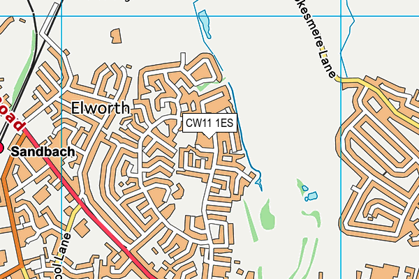 CW11 1ES map - OS VectorMap District (Ordnance Survey)