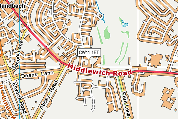 CW11 1ET map - OS VectorMap District (Ordnance Survey)