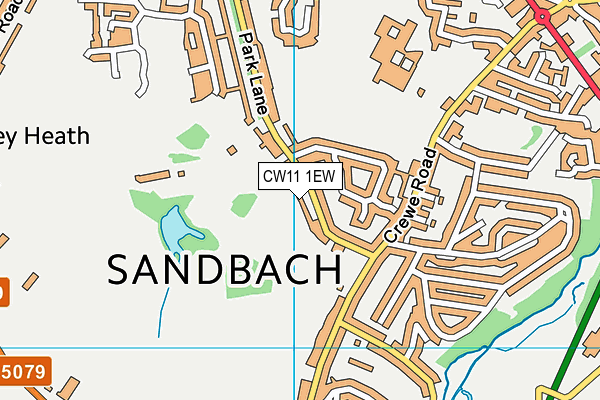 CW11 1EW map - OS VectorMap District (Ordnance Survey)