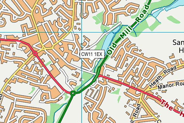 CW11 1EX map - OS VectorMap District (Ordnance Survey)