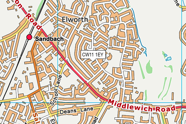 CW11 1EY map - OS VectorMap District (Ordnance Survey)