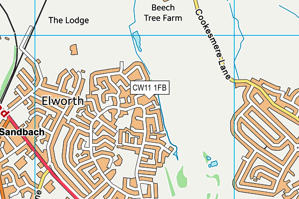 CW11 1FB map - OS VectorMap District (Ordnance Survey)
