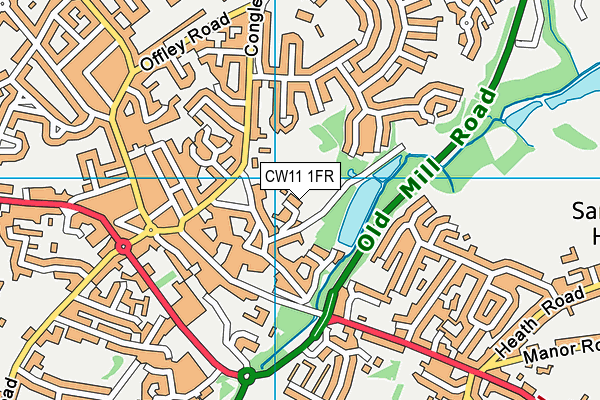 CW11 1FR map - OS VectorMap District (Ordnance Survey)