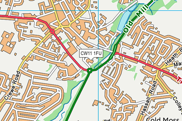 CW11 1FU map - OS VectorMap District (Ordnance Survey)