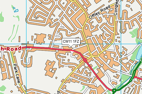 CW11 1FZ map - OS VectorMap District (Ordnance Survey)