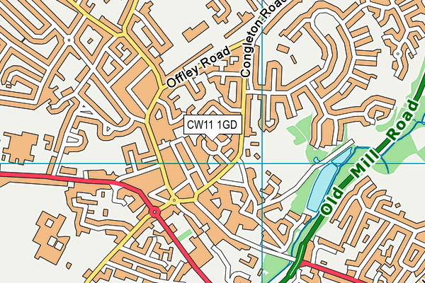 CW11 1GD map - OS VectorMap District (Ordnance Survey)