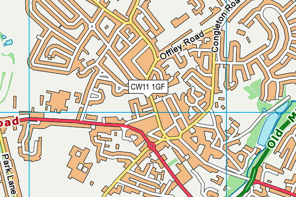 CW11 1GF map - OS VectorMap District (Ordnance Survey)