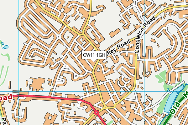 CW11 1GH map - OS VectorMap District (Ordnance Survey)