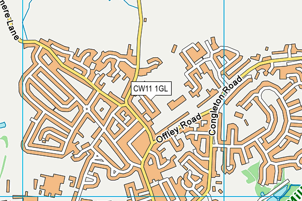CW11 1GL map - OS VectorMap District (Ordnance Survey)