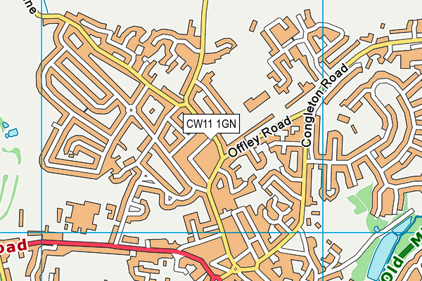 CW11 1GN map - OS VectorMap District (Ordnance Survey)