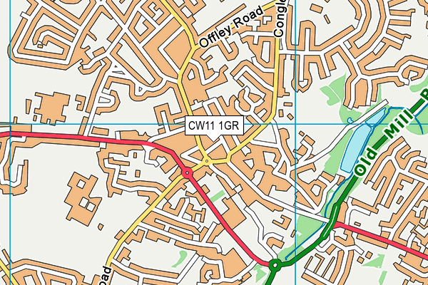 CW11 1GR map - OS VectorMap District (Ordnance Survey)