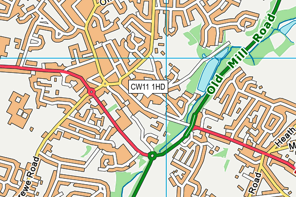 CW11 1HD map - OS VectorMap District (Ordnance Survey)