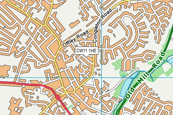 CW11 1HE map - OS VectorMap District (Ordnance Survey)