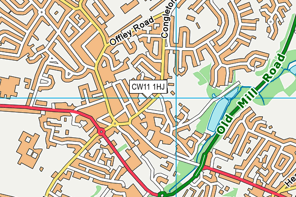 CW11 1HJ map - OS VectorMap District (Ordnance Survey)