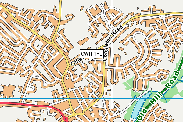 CW11 1HL map - OS VectorMap District (Ordnance Survey)