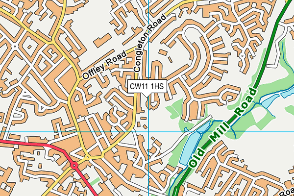 CW11 1HS map - OS VectorMap District (Ordnance Survey)