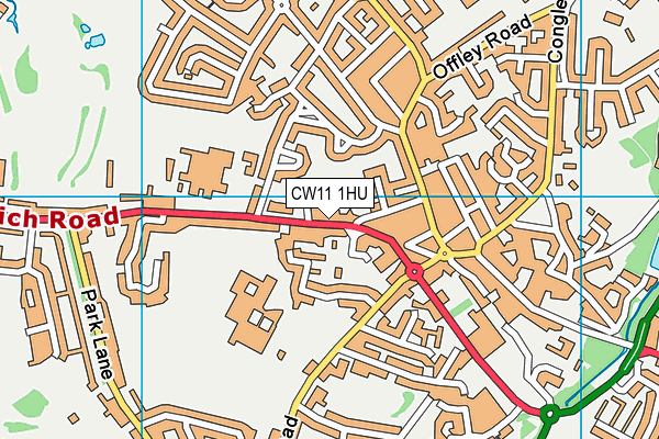 CW11 1HU map - OS VectorMap District (Ordnance Survey)
