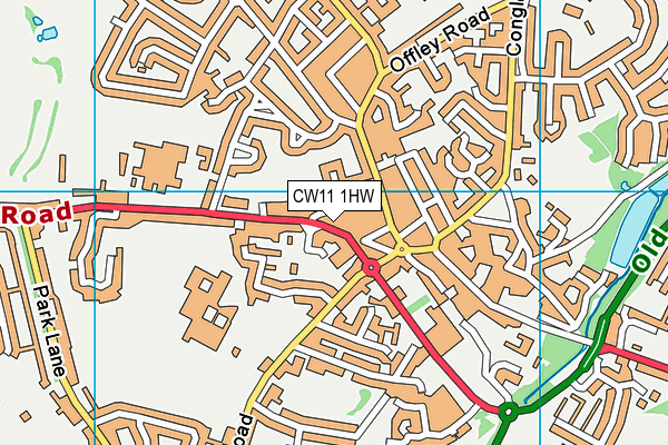 CW11 1HW map - OS VectorMap District (Ordnance Survey)