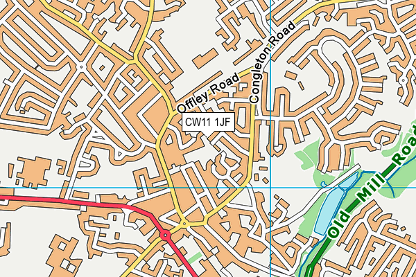 CW11 1JF map - OS VectorMap District (Ordnance Survey)