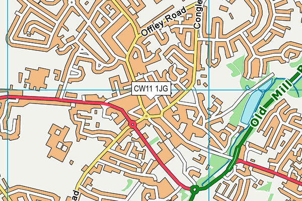 CW11 1JG map - OS VectorMap District (Ordnance Survey)