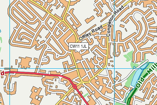 CW11 1JL map - OS VectorMap District (Ordnance Survey)