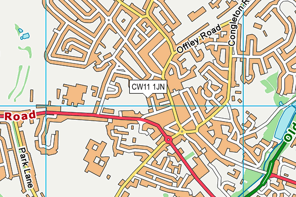 CW11 1JN map - OS VectorMap District (Ordnance Survey)