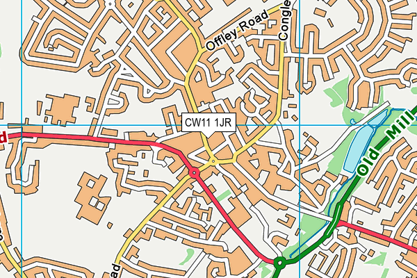 CW11 1JR map - OS VectorMap District (Ordnance Survey)