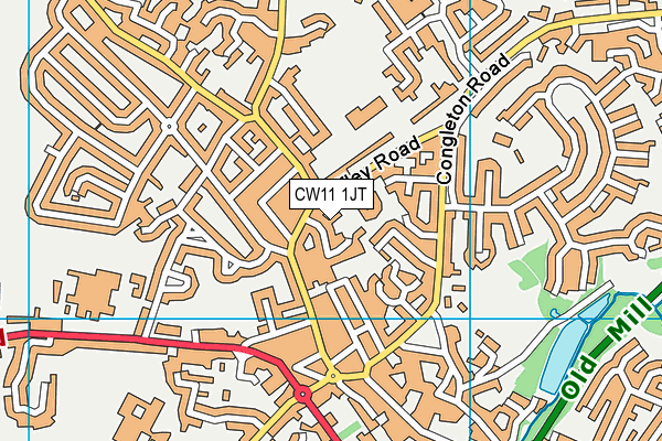 CW11 1JT map - OS VectorMap District (Ordnance Survey)