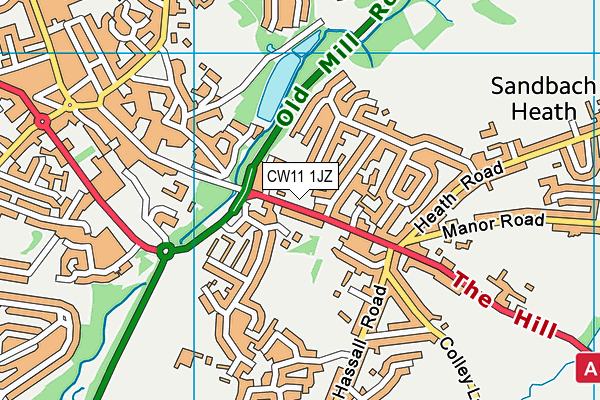 CW11 1JZ map - OS VectorMap District (Ordnance Survey)