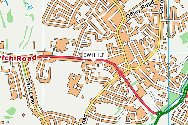 CW11 1LF map - OS VectorMap District (Ordnance Survey)