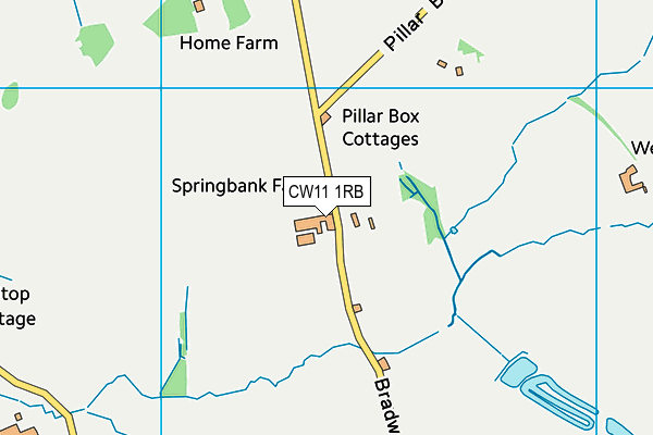 CW11 1RB map - OS VectorMap District (Ordnance Survey)