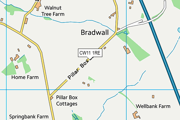 CW11 1RE map - OS VectorMap District (Ordnance Survey)