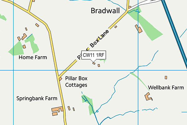 CW11 1RF map - OS VectorMap District (Ordnance Survey)