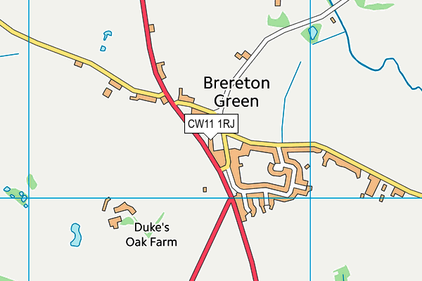 CW11 1RJ map - OS VectorMap District (Ordnance Survey)