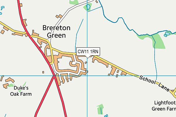 Brereton C E (A) Primary School map (CW11 1RN) - OS VectorMap District (Ordnance Survey)